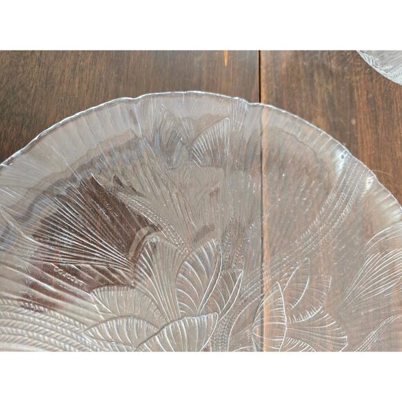 2pc Set Of Arcoroc France Canterbury  Crocus Clear Serving Bowl & Platter - Picture 8 of 12